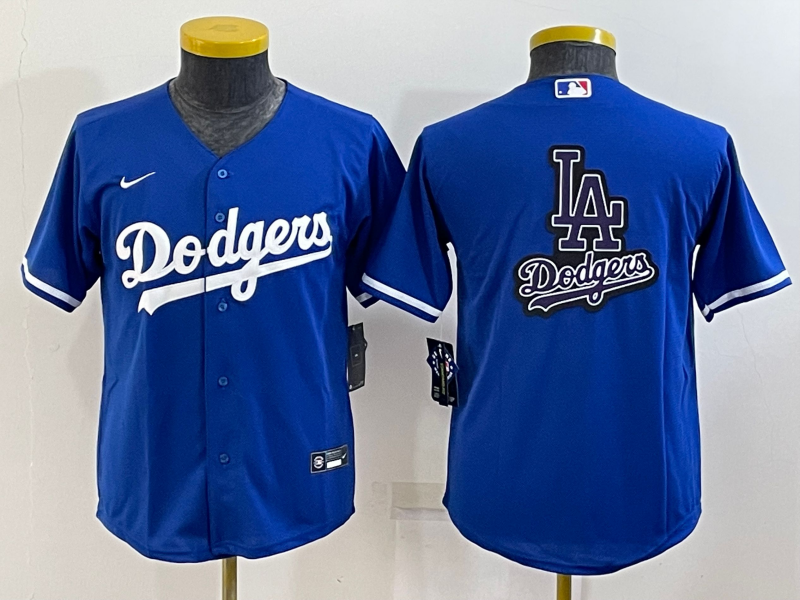 Youth Los Angeles Dodgers Royal Team Big Logo Stitched Baseball Jersey Youth Los Angeles Dodgers Royal Team Big Logo Stitched Baseball Jersey